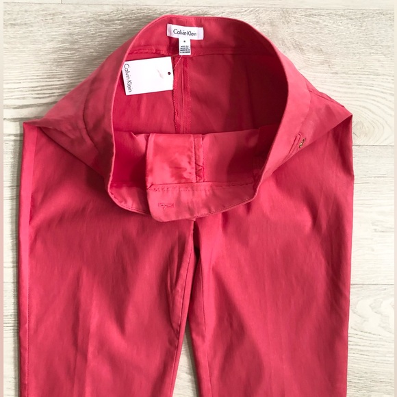 NWT Calvin Klein Coral Skinny Vented Hem Pants - Picture 9 of 16